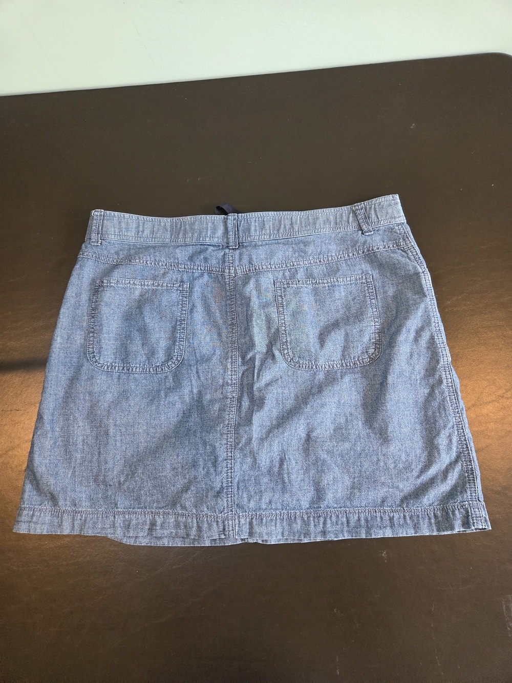 White Stag Size 12 Chambray Denim Skort with Drawstring Waist 100% Cotton - Picture 4 of 10